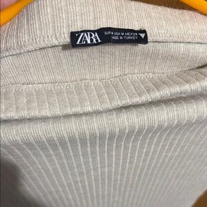 Zara Cream Ribbed Skirt